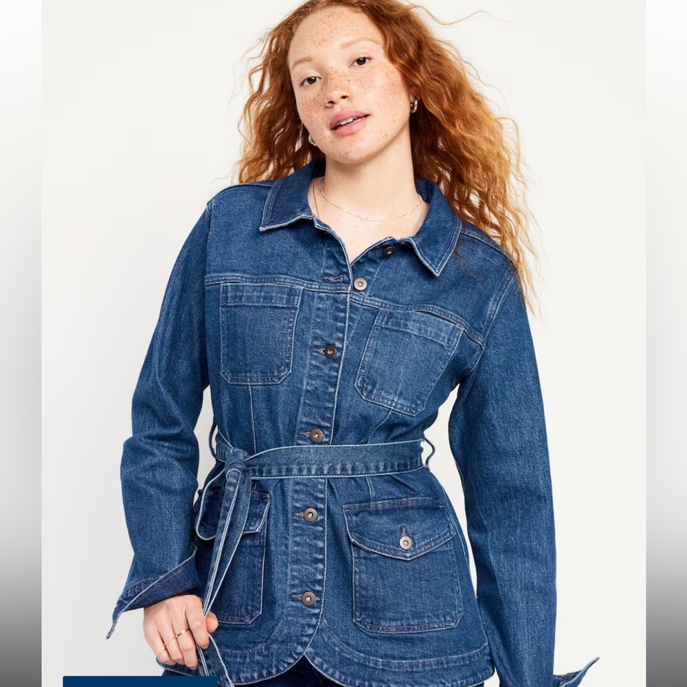 LIKE NEW!! Denim Belted Utility Jacket from Old Navy